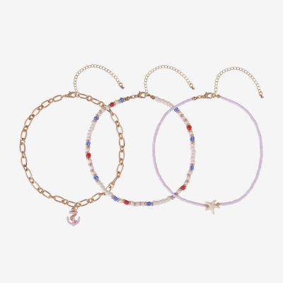 Arizona Gold Tone Starfish Womens Anchor 3-pc. Necklace Set