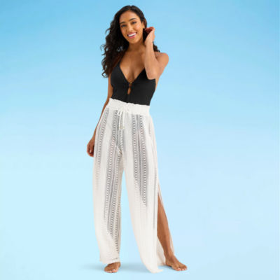 Mynah Womens Crochet Pants Swimsuit Cover-Up