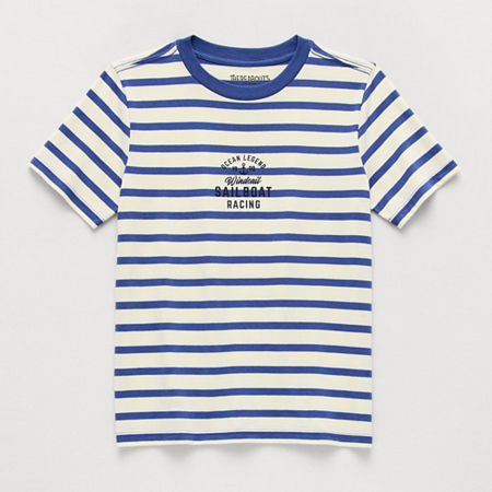 Thereabouts Little & Big Kid Boys Crew Neck Short Sleeve Regular Fit Graphic T-shirt In Blue