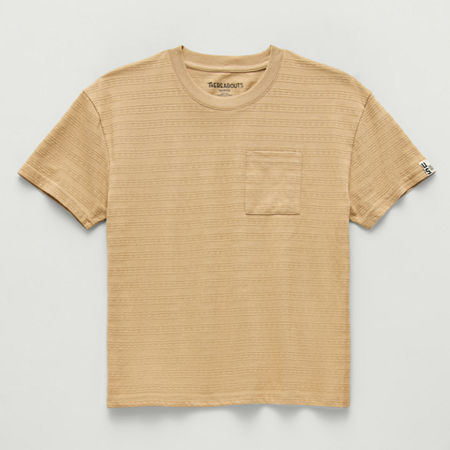 Thereabouts Oversized Little & Big Kid Boys Crew Neck Short Sleeve T-shirt In Sand