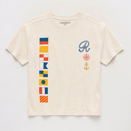 Thereabouts Little & Big Kid Boys Crew Neck Short Sleeve Oversized Graphic T-shirt In Sand
