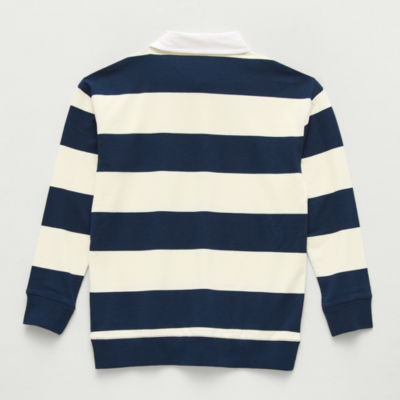 Thereabouts Little & Big Kid Boys Long Sleeve Regular Fit Spread Collar Rugby Shirt