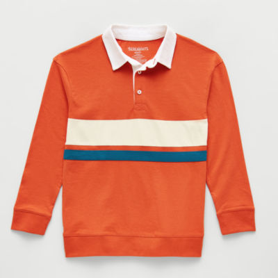Thereabouts Little & Big Kid Boys Long Sleeve Regular Fit Spread Collar Rugby Shirt