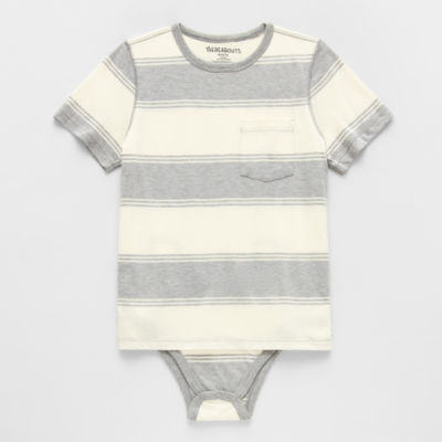 Thereabouts Little & Big Kid Boys Easy-on + Easy-off Adaptive Crew Neck Short Sleeve Bodysuit