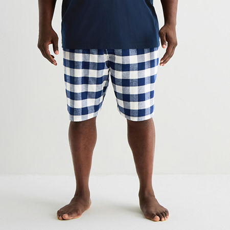 St. John's Bay Mens Flannel Big Pajama Shorts In Blue