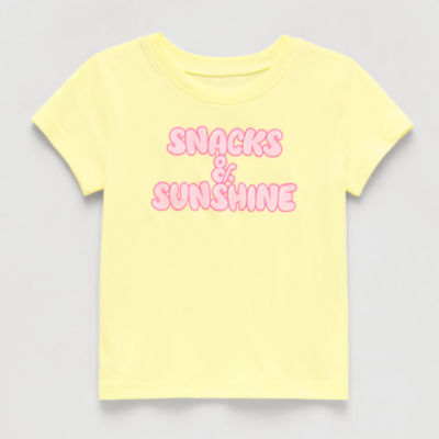 Okie Dokie Toddler & Little Girls Round Neck Short Sleeve Graphic T-Shirt