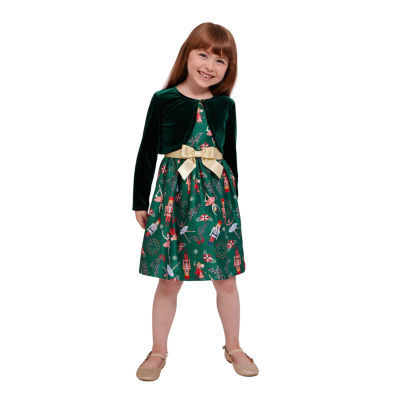 Bonnie Jean Little Girls Sleeveless Velvet Fit + Flare Dress