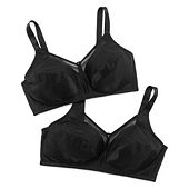Just My Size Wireless Bra Pack, Full Coverage, Leopard Satin, Wirefree  Plus-Size