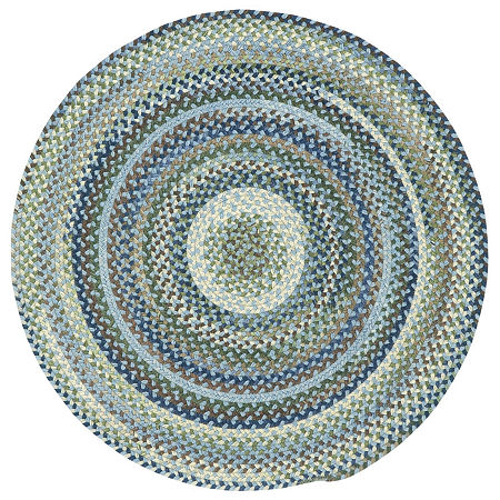 Capel Inc. Manchester Concentric Braided Round Rugs, One Size, Blue