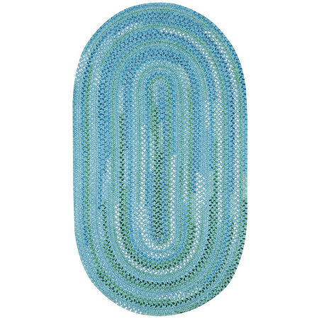 Capel Inc. Waterway Concentric Braided Oval Rugs, One Size, Blue