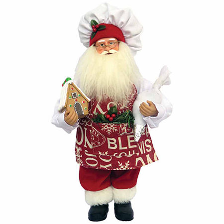 15 Hand Painted Santa Figurine, One Size, Red