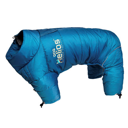Pet Life The  Helios Thunder-crackle Full-body Waded-plush Adjustable And 3m Reflective Dog Jacket In Blue