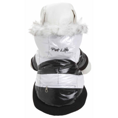 The Pet Life Fashion Striped Ultra-Plush Pet Parka Coat