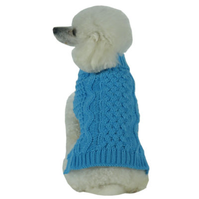 The Pet Life Swivel-Swirl Heavy Cable Knitted Fashion Designer Dog Sweater