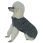 The Pet Life Butterfly Stitched Heavy Cable Knitted Fashion Turtle Neck Dog Sweater
