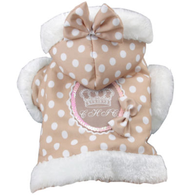 The Pet Life Polka-Dot Couture-Bow Pet Hoodie Sweater