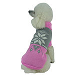The Pet Life Snow Flake Cable-Knit Ribbed FashionTurtle Neck Dog Sweater