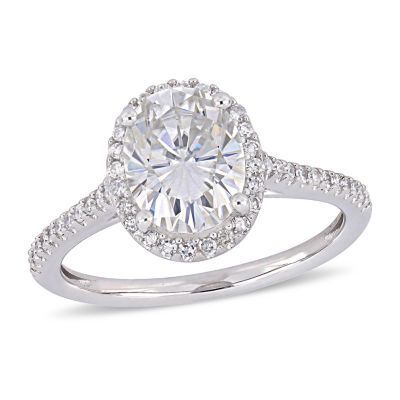 Womens 1/4 CT. T.W. White Moissanite 14K White Gold Engagement Ring