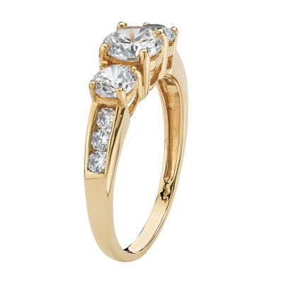 DiamonArt® Womens 1 7/8 CT. T.W. White Cubic Zirconia 10K Gold Engagement Ring