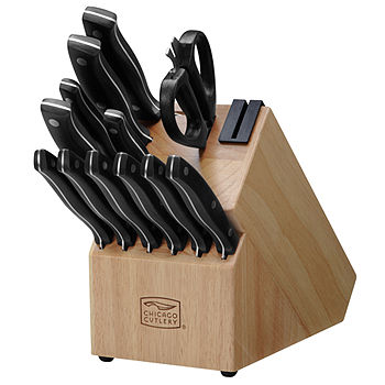 Farberware Edgekeeper 14-Piece Triple-Rivet Cutlery Block Set with Built-In  Sharpener, Black