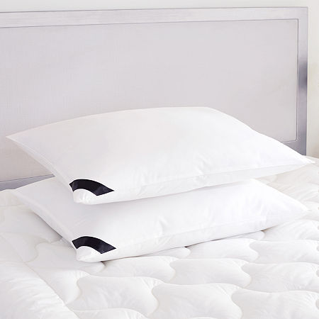 Queen Street Elegance 233 Thread Count Cotton Allergen Barrier Down Alternative Soft Density Pillow 2-Pack, One Size, White