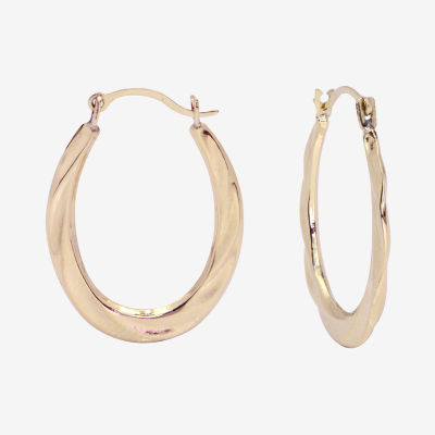 A pair of gold hoop earrings
