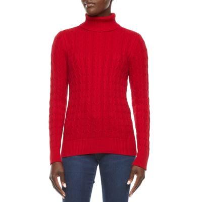 St. John's Bay Womens Turtleneck Long Sleeve Pullover Sweater