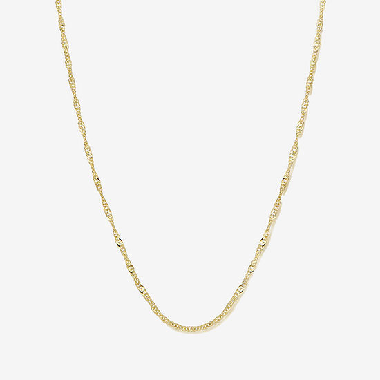 Made In Italy 14K Yellow Gold 18" Singapore Chain Necklace