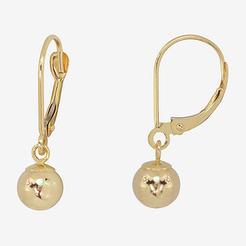 Jewellery Earrings Hoop Earrings 10K Solid Gold Earrings • Minimalist Ball Drop 10K Solid Gold Hoop Earrings • Gift for Her 