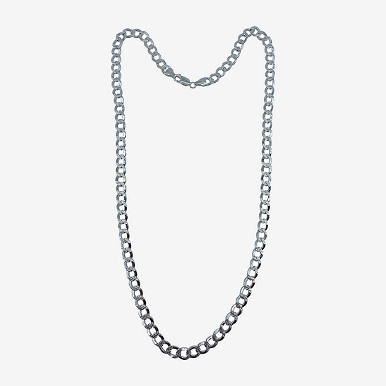 Made in Italy Sterling Silver 24 Inch Solid Curb Chain Necklace