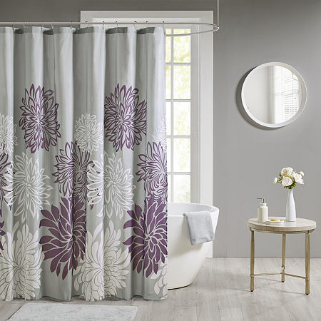 Madison Park Essentials Caldwell Shower Curtain, One Size, Purple