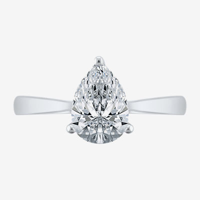 (H-I / SI2) Womens 1 1/2 CT. Lab-Grown White Diamond in 14K Gold Pear Solitaire Engagement Ring