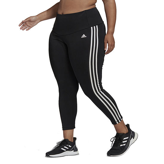 adidas Essentials High Waisted 3 Stripes Leggings (Plus Size), Color ...