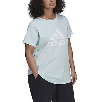 monigote de nieve la seguridad Pigmento adidas Plus Womens Crew Neck Short Sleeve Graphic T-Shirt, Color: Blue -  JCPenney
