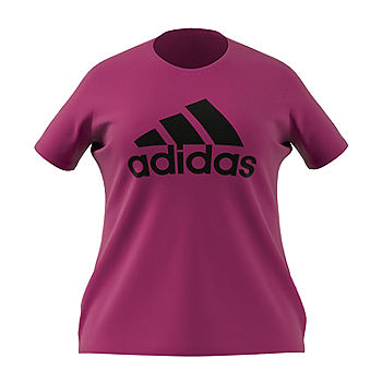 Mediaan Reden kraam adidas Plus Womens Crew Neck Short Sleeve Graphic T-Shirt, Color: Pink -  JCPenney