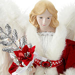 North Pole Trading Co. Red Dress Angel Christmas Tree Topper