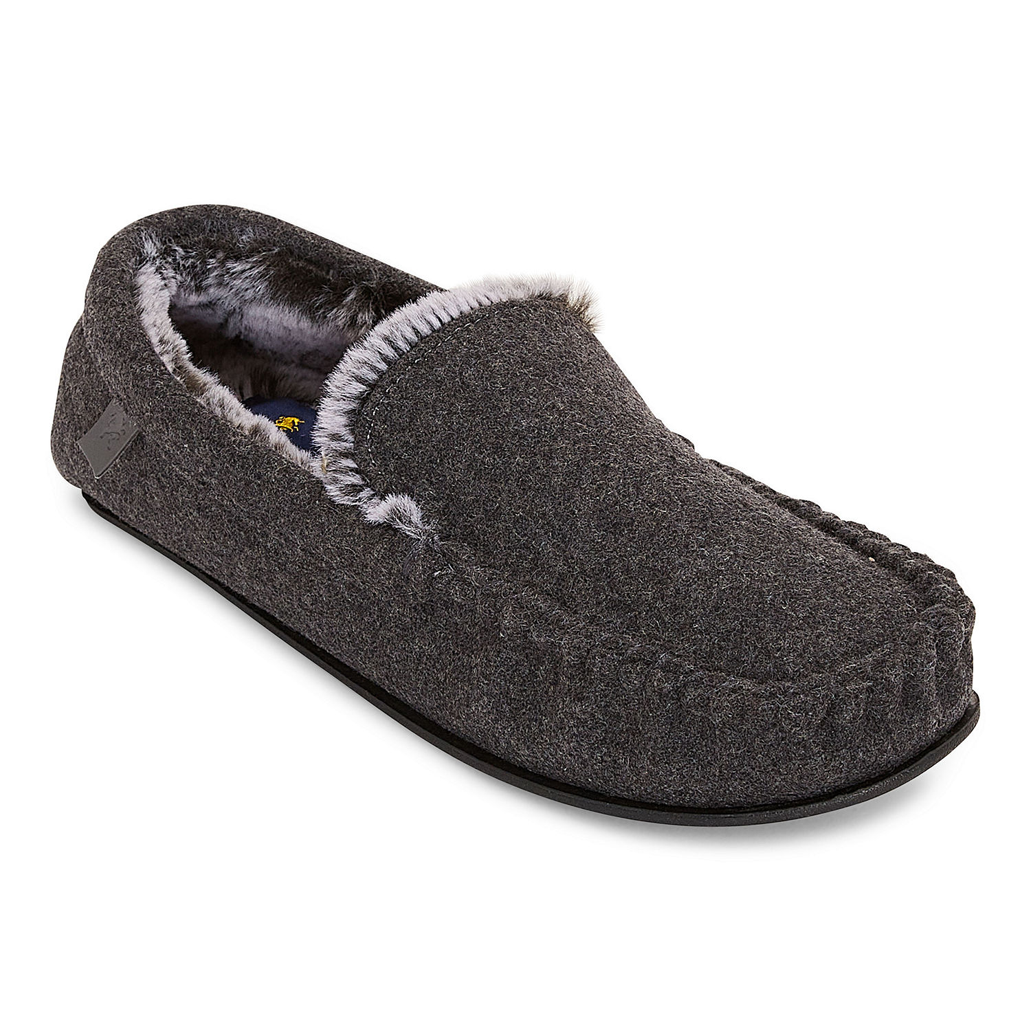 Stafford Mens Moccasin Slippers, Color: Charcoal - JCPenney