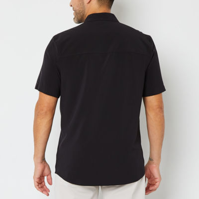 stylus stretch mens regular fit short sleeve button down shirt