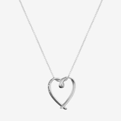 Footnotes Friend Sterling Silver 16 Inch Cable Heart Pendant Necklace