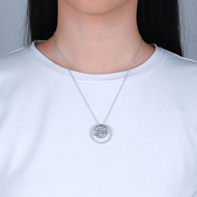 Cubic zirconia clearance circle pendant necklace