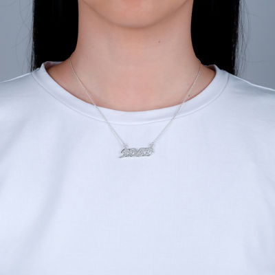 DiamonArt® Womens 1/5 CT. T.W. White Cubic Zirconia Sterling Silver Pendant Necklace
