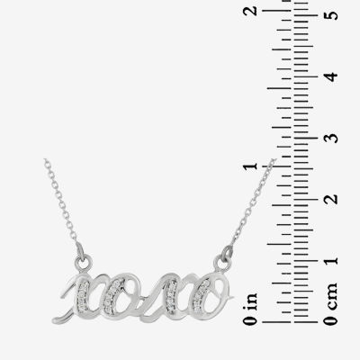 DiamonArt® Womens 1/5 CT. T.W. White Cubic Zirconia Sterling Silver Pendant Necklace
