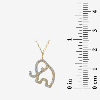 DiamonArt® Womens Lab Created White Cubic Zirconia 18K Gold Over Silver Pendant Necklace