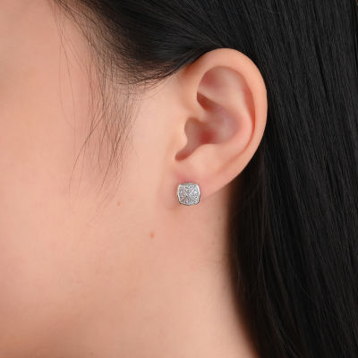 DiamonArt® 5/8 CT. T.W. White Cubic Zirconia Sterling Silver 10.8mm Stud Earrings