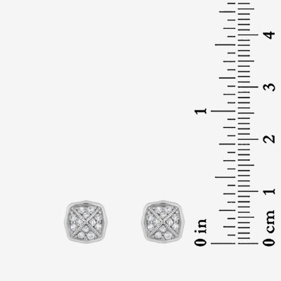 DiamonArt® 5/8 CT. T.W. White Cubic Zirconia Sterling Silver 10.8mm Stud Earrings