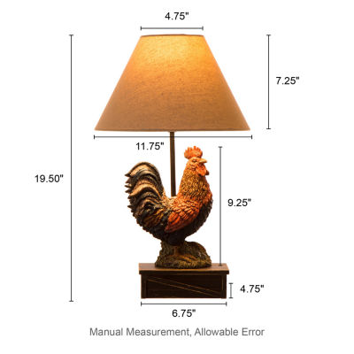 Glitzhome Rooster Table Lamp