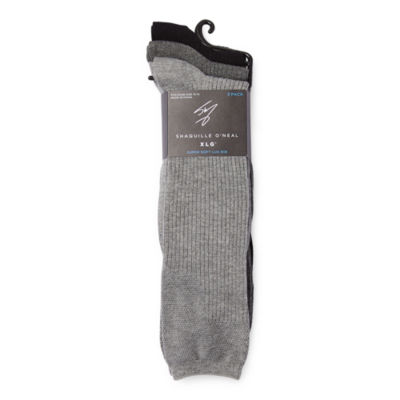 Shaquille O'Neal XLG Lux Rib Mens 3 Pair Big and Tall Crew Socks