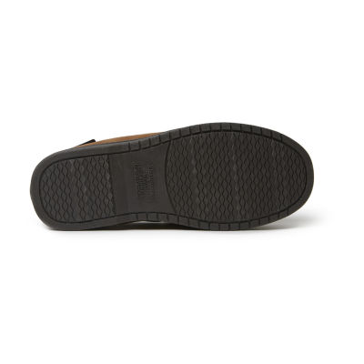 Dearfoams Mens Toby with Tie  Moccasin Slippers