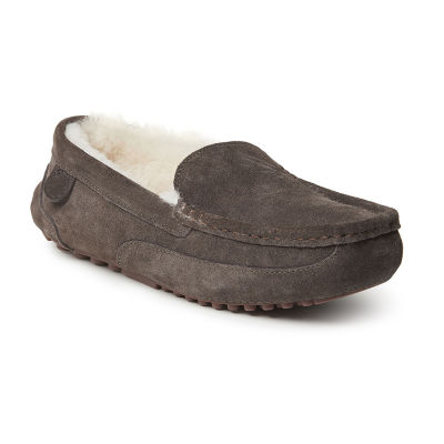 Fireside by Dearfoams Genuine Shearling Mens Moccasin Slippers Wide Width