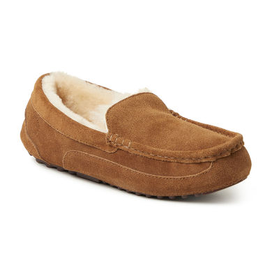 Fireside by Dearfoams Genuine Shearling Mens Moccasin Slippers Wide Width